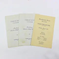 Parkrose Senior High School Portland OR Graduation Programs 1955 Set of 3