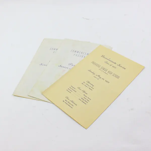 Parkrose Senior High School Portland OR Graduation Programs 1955 Set of 3