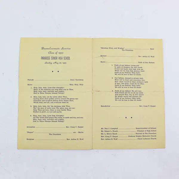 Parkrose Senior High School Portland OR Graduation Programs 1955 Set of 3