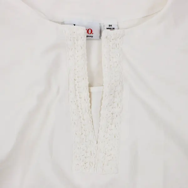 D&Co Women's White Short Sleeve Tunic Top Plus Size 2X
