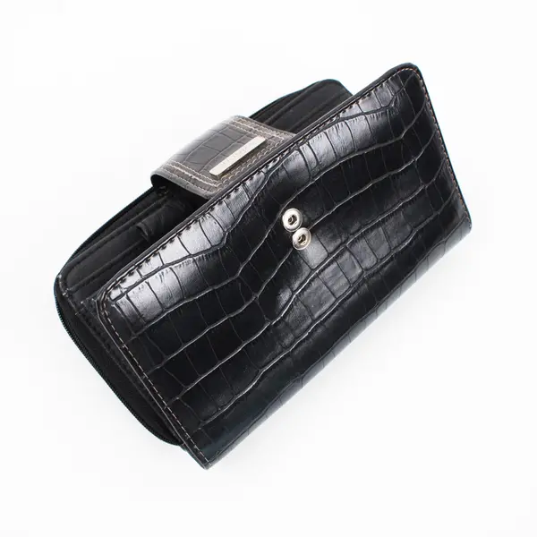 Sonoma Women's Black Faux Alligator Wallet