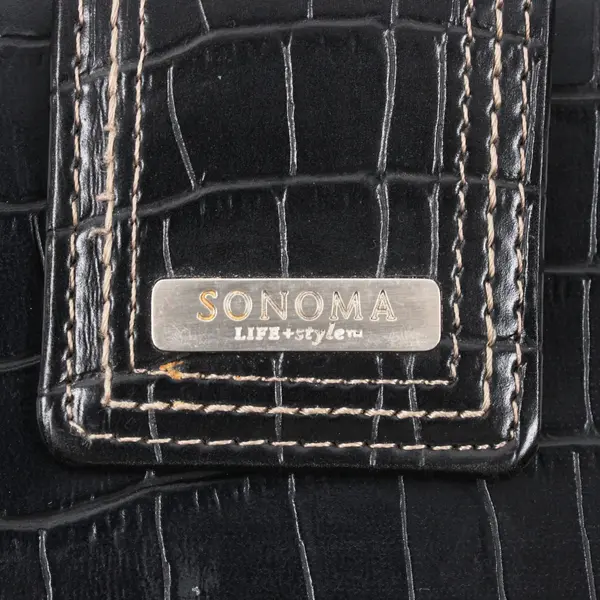 Sonoma Women's Black Faux Alligator Wallet
