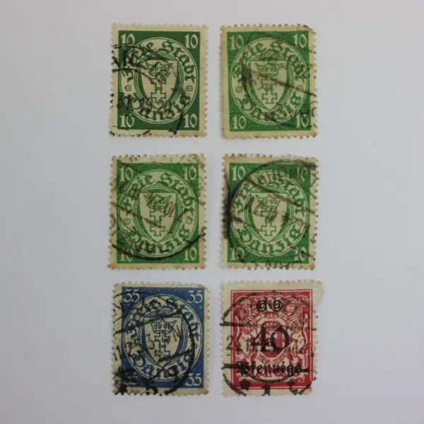 Lot Of 6 Danzig Postage Stamps Used Cancelled Mixed Denominations