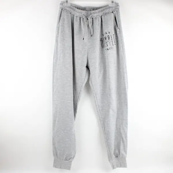 Stay Humble Hustle Hard Women's XL Light Gray Jogger Pants