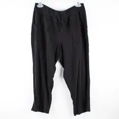 Athletic Works Women's Black Drawstring Capri Pants Size L 12-14