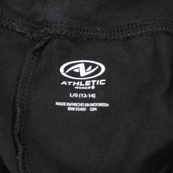 Athletic Works Women's Black Drawstring Capri Pants Size L 12-14
