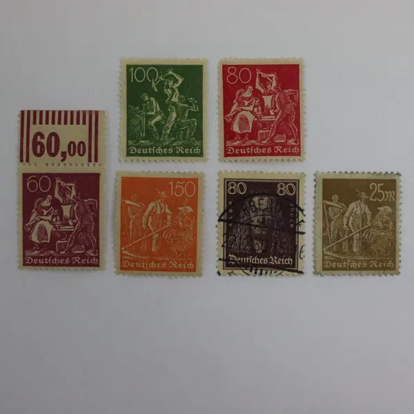 Germany Deutsches Reich 1920s 7 Stamps 60 80 100 150 25m