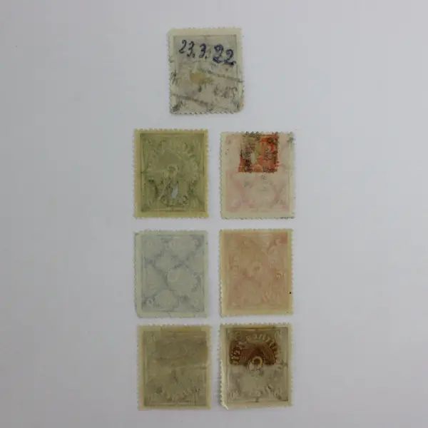 Lot of 7 German Reich Pfennig Posthorn Stamps Used