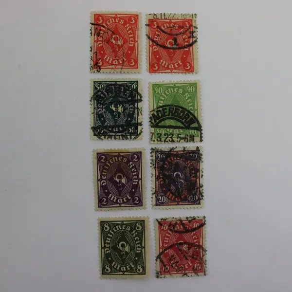 Lot of 8 Germany Deutsches Reich Posthorn Stamps Used
