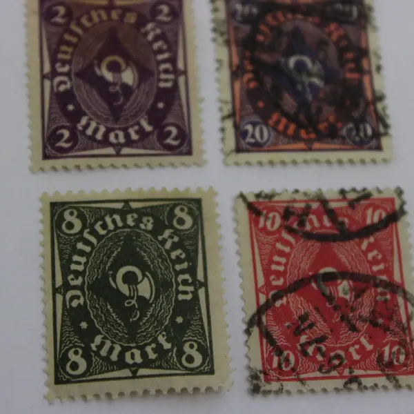 Lot of 8 Germany Deutsches Reich Posthorn Stamps Used