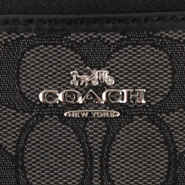 Coach Signature Jacquard Gray Wristlet Wallet Pre-Owned
