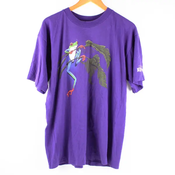 1991 Victoria Butterfly Gardens Purple T-Shirt Men's XL Short Sleeve
