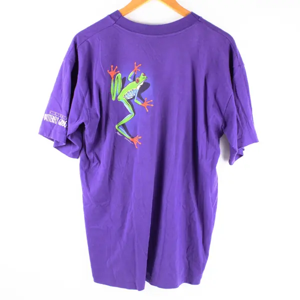1991 Victoria Butterfly Gardens Purple T-Shirt Men's XL Short Sleeve