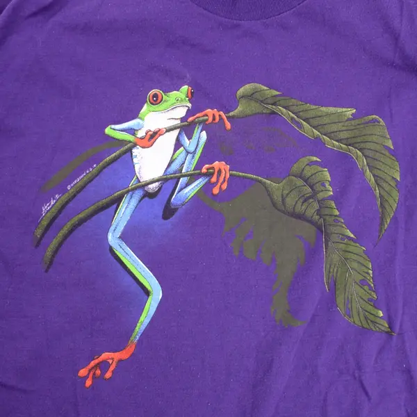 1991 Victoria Butterfly Gardens Purple T-Shirt Men's XL Short Sleeve