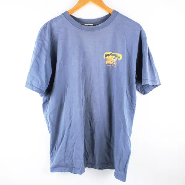 Men's XL Blue Old Guys Rule Sunset Beach Bar Graphic T-Shirt