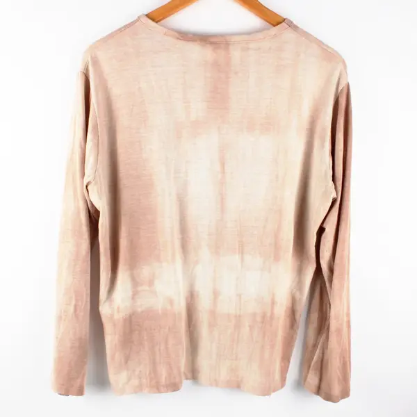 Kennington Women's Large Beige Whimsical Applique Long Sleeve Shirt