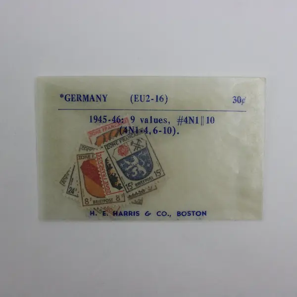 Germany French Zone 1945-46 Scott 4N1-4, 4N6-10 9 Stamps Coat Arms