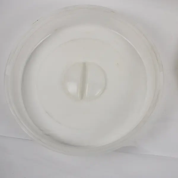 Beige Round Divided Serving Tray with Lid 7 Compartments 14.5in