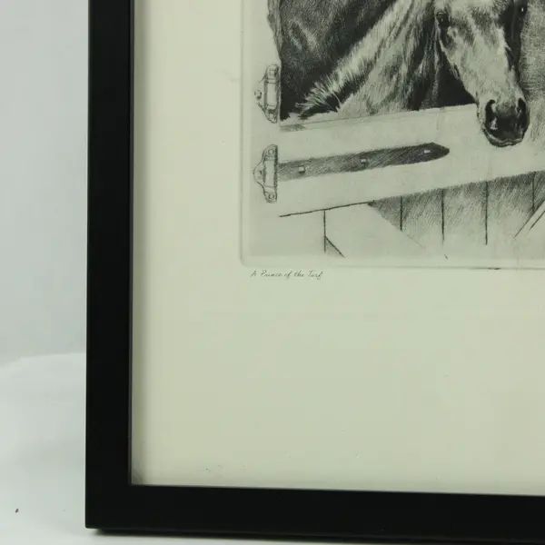 Palenske Horse Art Print A Price of the Turf Black White Framed Equestrian Decor