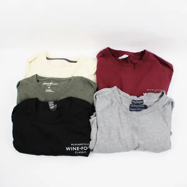 Lot of 5 Men's XL Short Sleeve T-Shirts Eddie Bauer Mixed Brands Stains