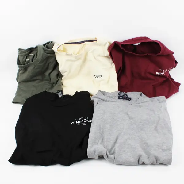 Lot of 5 Men's XL Short Sleeve T-Shirts Eddie Bauer Mixed Brands Stains