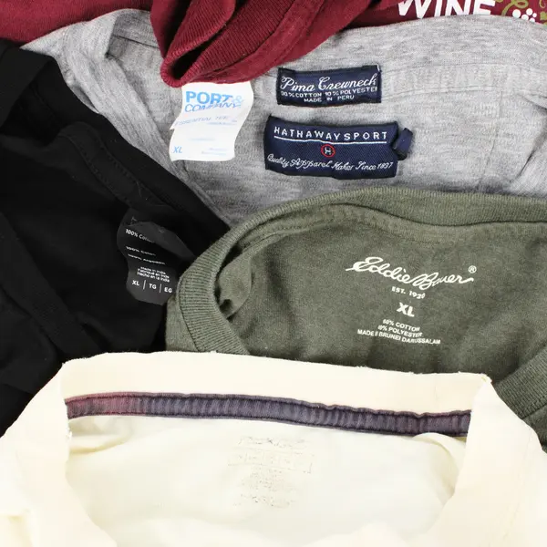 Lot of 5 Men's XL Short Sleeve T-Shirts Eddie Bauer Mixed Brands Stains