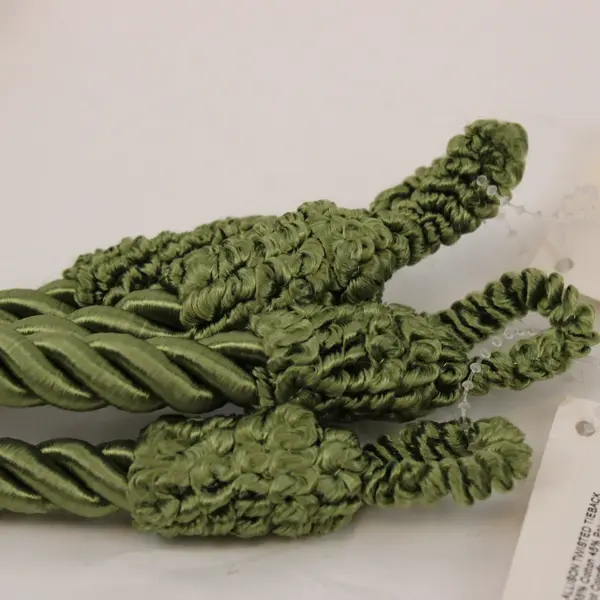 Simplicity Allison Curtain Tiebacks Twisted Cord Green 27" Lot of 2