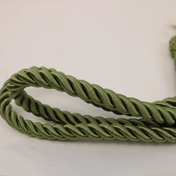 Simplicity Allison Curtain Tiebacks Twisted Cord Green 27" Lot of 2