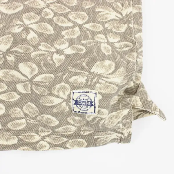 Wrangler Hero Men's Polo Shirt Large Beige Floral Print