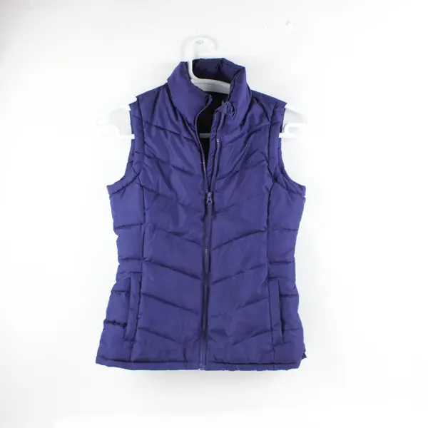 Faded Glory Women's Blue Quilted Puffer Vest XS 0-2