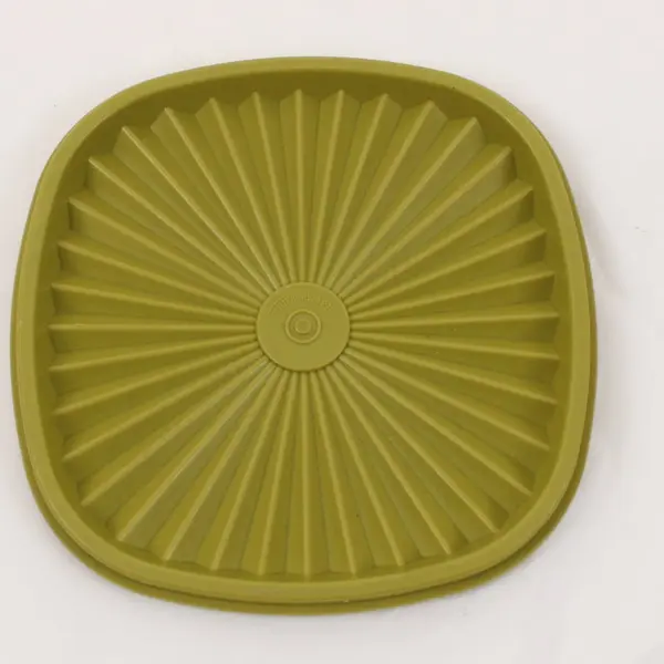 Vintage Tupperware Servalier Starburst Lid #841-20 Green 6.5in