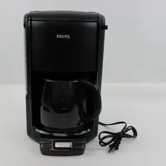 KRUPS FME214 12-Cup Programmable Coffee Maker Black Glass Carafe