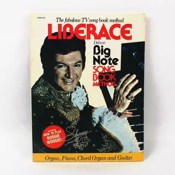 Liberace Deluxe Big Note Songbook Method 1985 Organ Piano Chord Organ Guitar