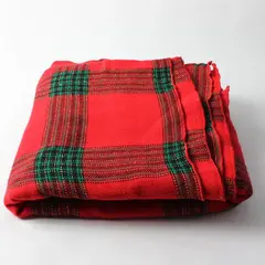Red Green Gold Plaid Christmas Holiday Tablecloth 57 x 40 Inches