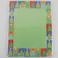 Geographics Christmas Letterhead 100 Sheets Sealed Colorful Trees 8.5 x 11 ''