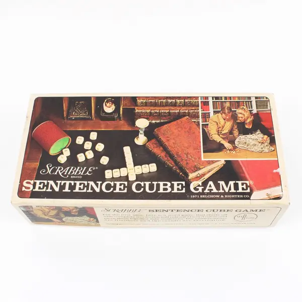 1971 Selchow & Righter Scrabble Sentence Cube Game Board Game