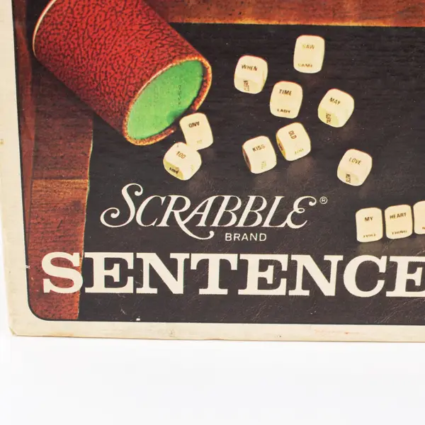 1971 Selchow & Righter Scrabble Sentence Cube Game Board Game