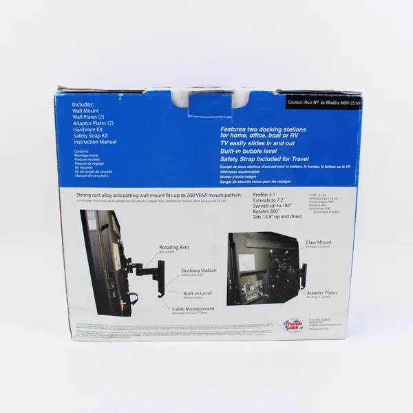 Thumb Lock Travel 39" TV Wall Mount MRV-3510 Tilt Swivel VESA RV