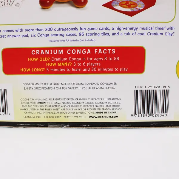 Cranium Conga Family Board Game Guess What I'm Thinking 3-6 Players Ages 8-88