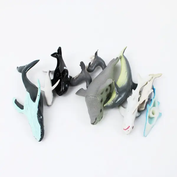Lot of 10 Unbranded Sea Creature Figures: Fish, Whales & Seals