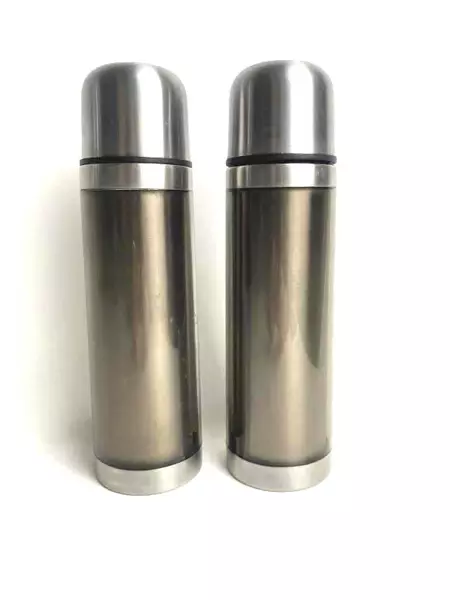 Lot of 2 Spirit Mountain Casino Insulated Stainless Steel Flasks 9.75"