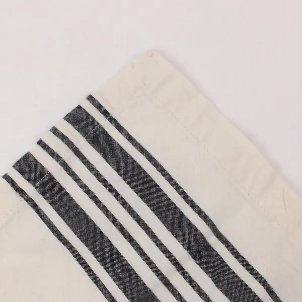 World Market Set of 4 100% Cotton Striped Napkins 20x20 Black Off White