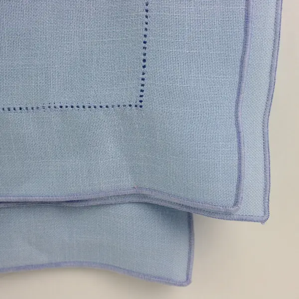 Blue Square Synthetic Linen-Like Tablecloth 50x50 Inch Pre-Owned