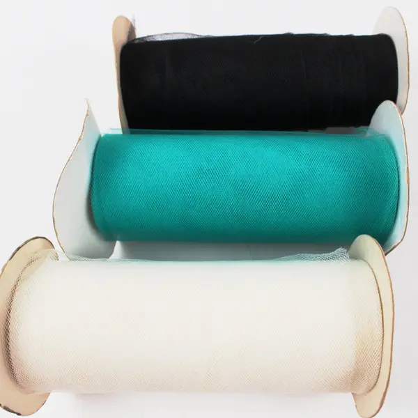 Lot of 3 Mixed Brand Tulle-Lita/C&G Rolls 25yd 6in Turquoise White Black
