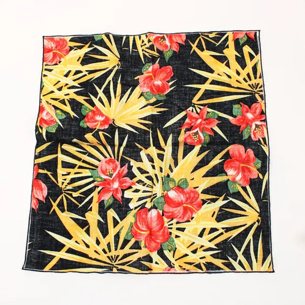 Black Tropical Floral Cloth Napkins Set of 6
