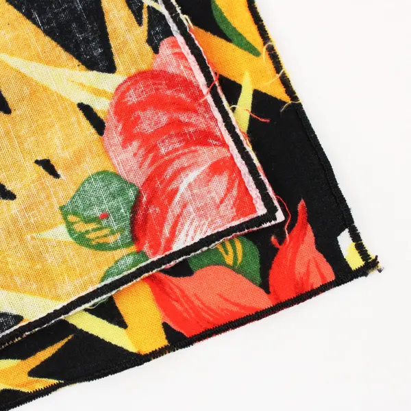 Black Tropical Floral Cloth Napkins Set of 6