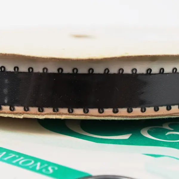 C&G Lot of 2 Polyester Satin Ribbon Rolls Olive Green Black White Loop Trim