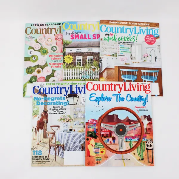 Lot of 5 Country Living Magazines Home Garden Decorating Food Lifestyle