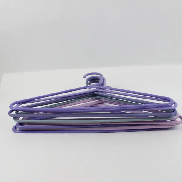 Lot of 10 Plastic Clothes Hangers Purple Blue Pink Teal Closet Organizer