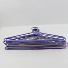 Lot of 10 Plastic Clothes Hangers Purple Blue Pink Teal Closet Organizer
